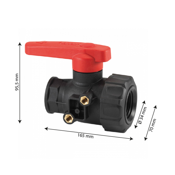 Vanne 30 L/min avec raccord pour bacs grands volumes 100 L à 220 L