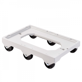 Socle rouleur 6 roues - axe acier - gris