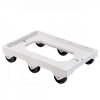 Socle rouleur 6 roues - axe acier - gris