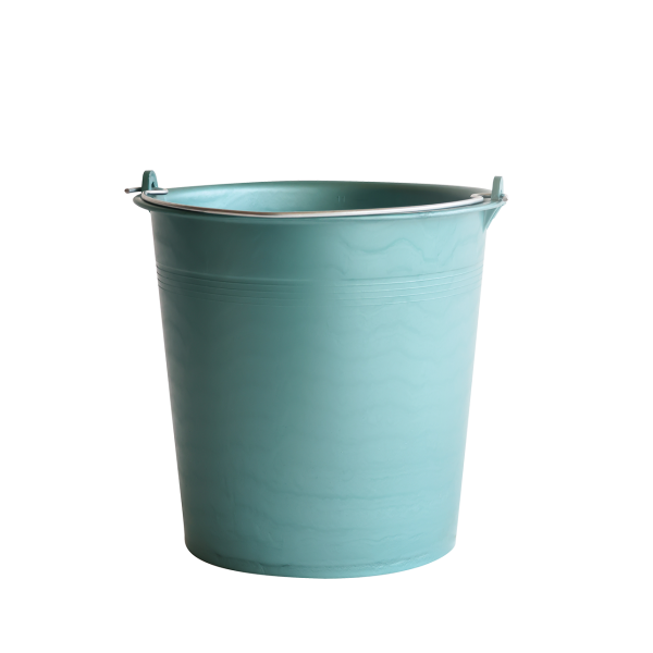 Seau rond souple avec anse acier - 11 L - vert