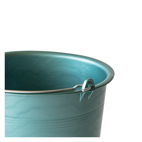 Seau rond souple avec anse acier - 11 L - vert