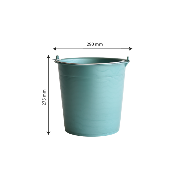 Seau rond souple avec anse acier - 11 L - vert