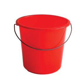 Seau rond léger avec anse acier - 5 L - rouge