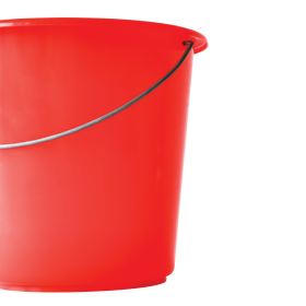 Seau rond léger avec anse acier - 5 L - rouge