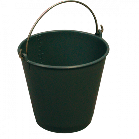Seau rond 14 L gradué avec anse inox - gris