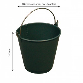 Seau rond 14 L gradué avec anse inox - gris