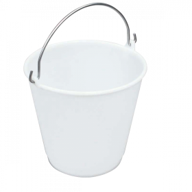 Seau rond 14 L gradué avec anse inox - blanc
