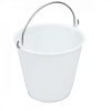 Seau rond 14 L gradué avec anse inox - blanc