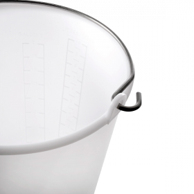 Seau rond 14 L gradué avec anse inox - blanc