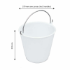 Seau rond 14 L gradué avec anse inox - blanc