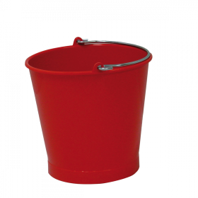 Seau rond 13 L anse inox - rouge
