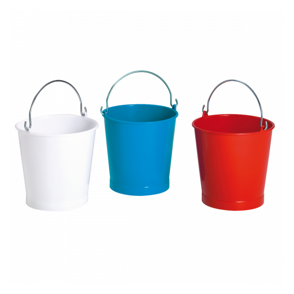 Seau rond 13 L anse inox - bleu
