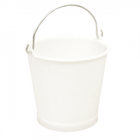 Seau rond 13 L anse inox - blanc