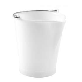 Seau rond 12 L anse inox avec bec verseur - blanc