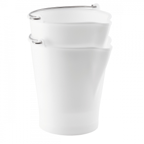 Seau rond 12 L anse inox avec bec verseur - blanc