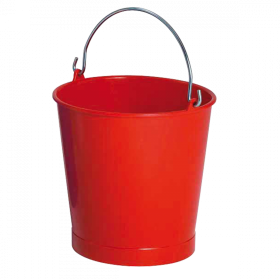 Seau rond 10 L anse inox - rouge