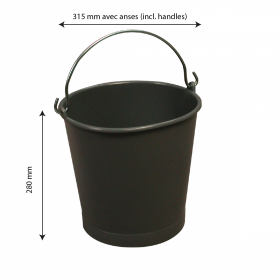 Seau rond 10 L anse inox - gris