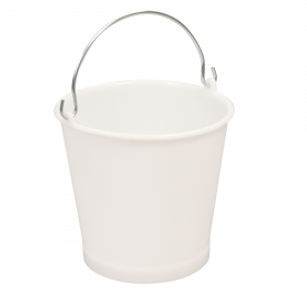 Seau rond 10 L anse inox - blanc