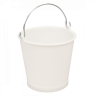 Seau rond 10 L anse inox - blanc