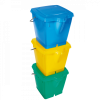 Seau carré 12 L + couvercle étanche - vert