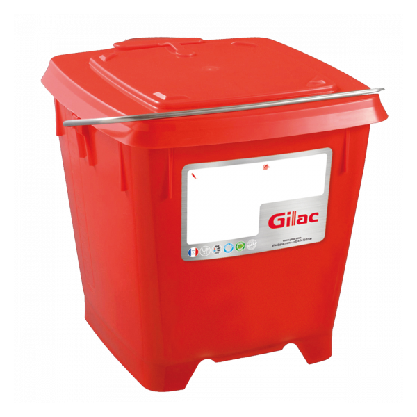 Seau carré 12 L + couvercle étanche - rouge