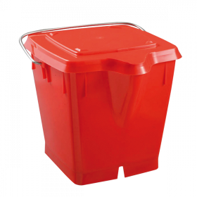 Seau carré 12 L + couvercle étanche - rouge