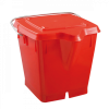Seau carré 12 L + couvercle étanche - rouge