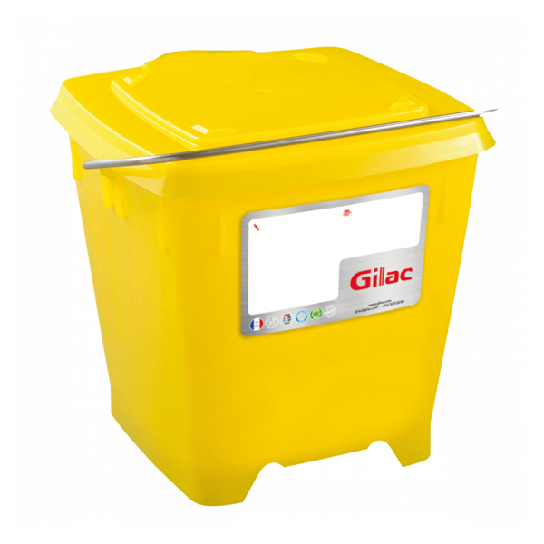 Seau carré 12 L + couvercle étanche - jaune