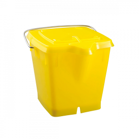 Seau carré 12 L + couvercle étanche - jaune