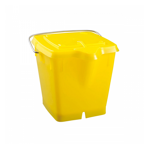 Seau carré 12 L + couvercle étanche - jaune