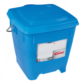 Seau carré 12 L + couvercle étanche - bleu