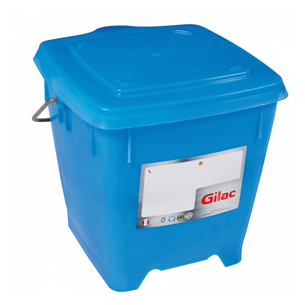 Seau carré 12 L + couvercle étanche - bleu