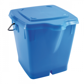 Seau carré 12 L + couvercle étanche - bleu