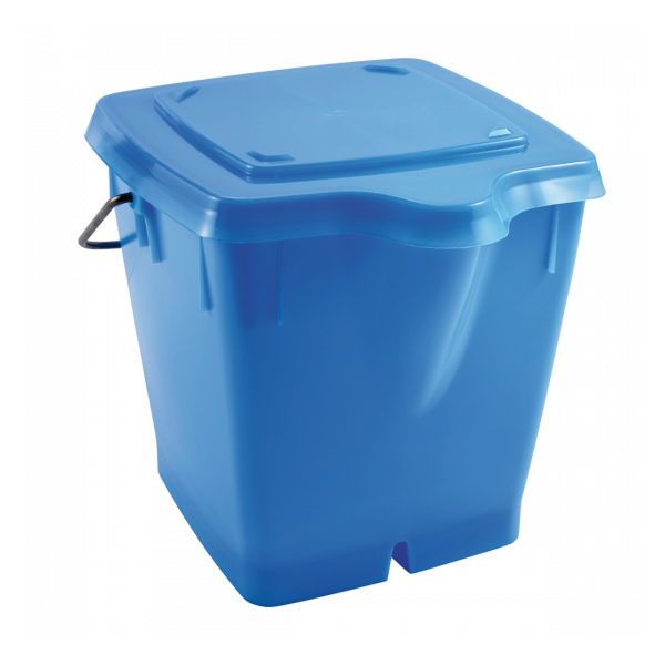 Seau carré 12 L + couvercle étanche - bleu