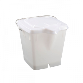 Seau carré 12 L + couvercle étanche - blanc