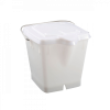 Seau carré 12 L + couvercle étanche - blanc