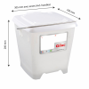 Seau carré 12 L + couvercle étanche - blanc