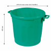 Poubelle ronde tri sélectif 75 L - vert