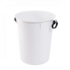 Poubelle ronde 50 L avec poignées noires - blanc