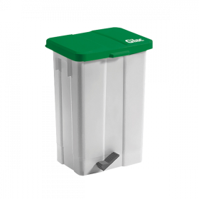 Poubelle à pédale 50 L - couvercle vert