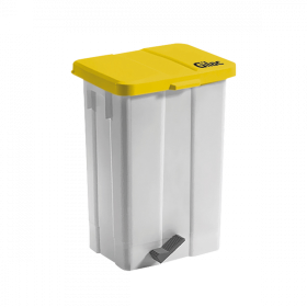Poubelle à pédale 50 L - couvercle jaune