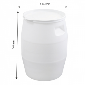 Fût 50 L + couvercle languette - blanc
