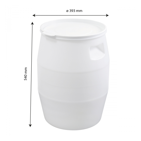 Fût 50 L + couvercle languette - blanc