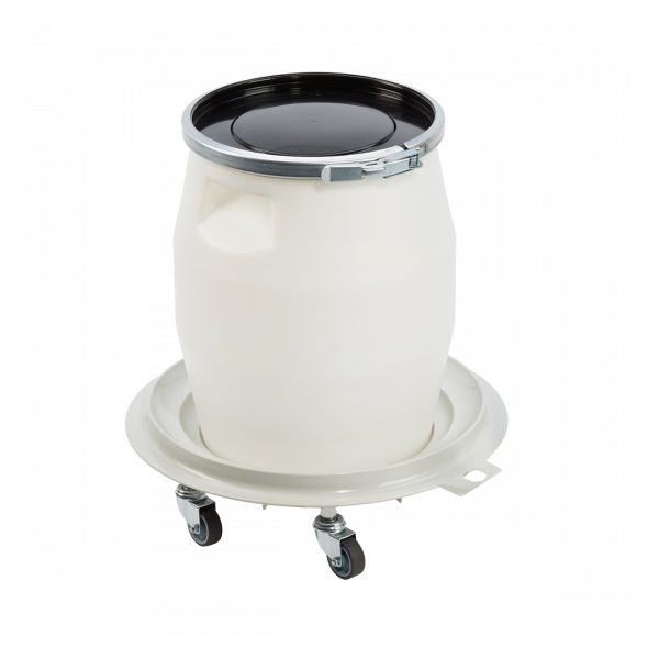 Fût 30 L + genouillère métal + couvercle - blanc