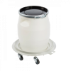 Fût 30 L + genouillère métal + couvercle - blanc