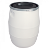 Fût 100 L + genouillère métal + couvercle - blanc