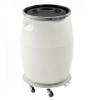 Fût 100 L + genouillère métal + couvercle - blanc