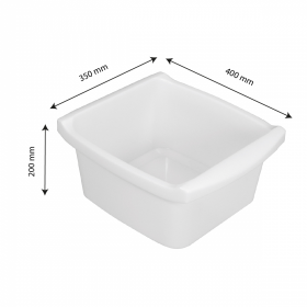 Cuvette rectangulaire profonde 16 L - blanc