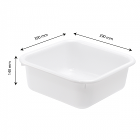Cuvette carrée 12 L - blanc