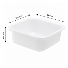 Cuvette carrée 10 L - blanc